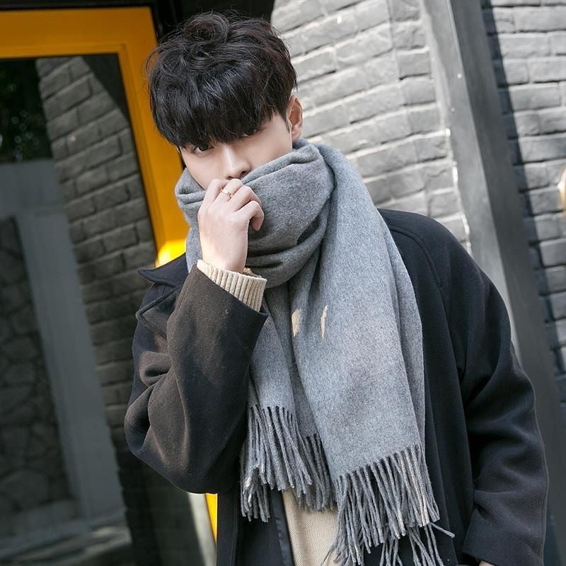 Mens Warm Versatile Solid-color Extra-thick Neck Gaiter
