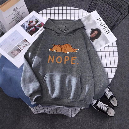 New Autumnwinter Cat-print Fleece Hoodiessoothing And Cozy