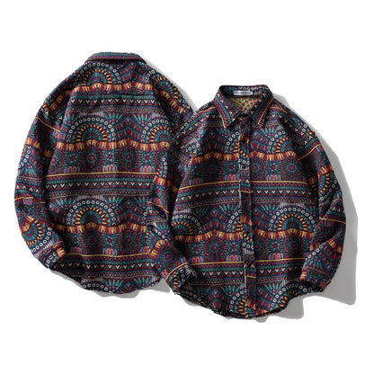 Men's Retro Fashion Long Sleeve Plaid Shirt