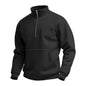 Men's Casual Waffle-Weave Half-Zip Stand-Up Collar Sweater