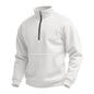 Men's Casual Waffle-Weave Half-Zip Stand-Up Collar Sweater