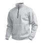 Men's Casual Waffle-Weave Half-Zip Stand-Up Collar Sweater