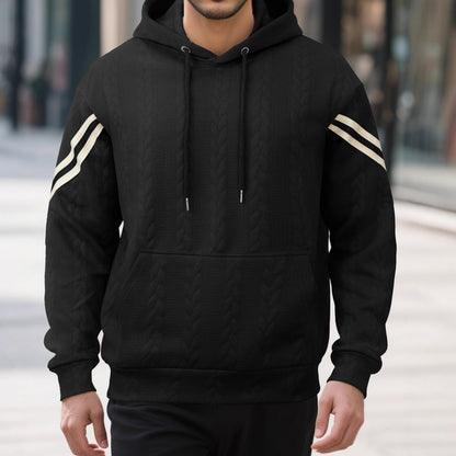 Jacquard-woven Thermal Outdoor Sports Trendy Hooded Hoodie For Men