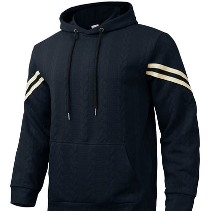 Jacquard-woven Thermal Outdoor Sports Trendy Hooded Hoodie For Men