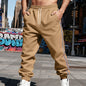 Men's Thickened Fleece-Lined Vertical-Stripe Sweatpants