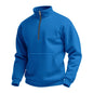 Men's Casual Waffle-Weave Half-Zip Stand-Up Collar Sweater