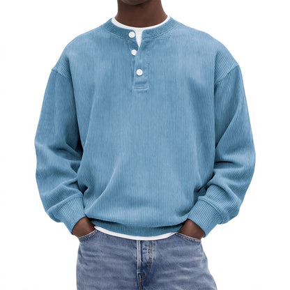 Mens Casual And Stylish Corduroy Ribbed Pullover