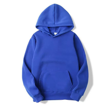 AutumnWinter Fleece Solid-Color Hoodie Same Style As Loose-Fit Casual Sports Hoodie For Couples