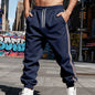Men's Thickened Fleece-Lined Vertical-Stripe Sweatpants
