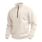 Men's Casual Waffle-Weave Half-Zip Stand-Up Collar Sweater