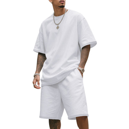 Mens Loose-Fit Summer Sports Short-Sleeve Suit