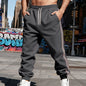 Men's Thickened Fleece-Lined Vertical-Stripe Sweatpants