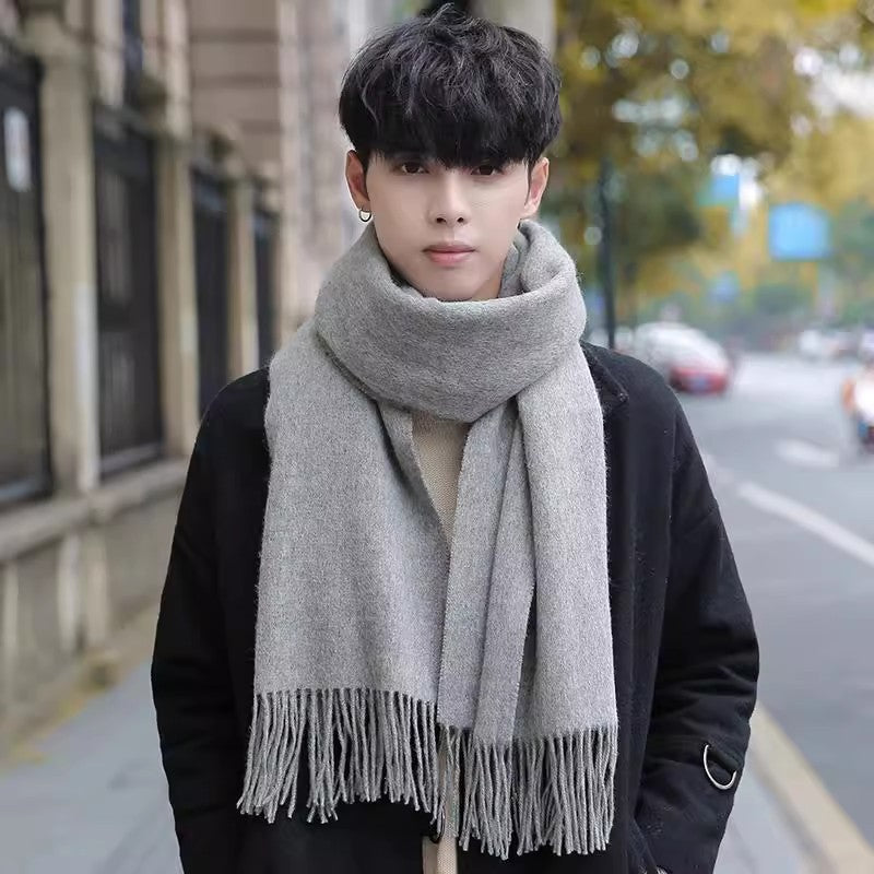 Mens Warm Versatile Solid-color Extra-thick Neck Gaiter