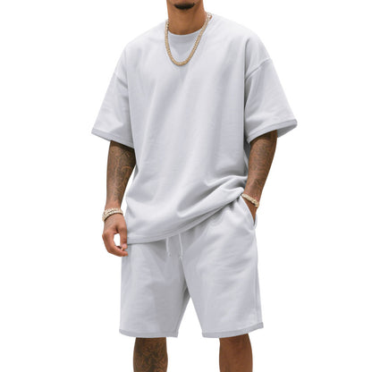 Mens Loose-Fit Summer Sports Short-Sleeve Suit