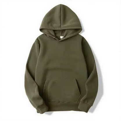 AutumnWinter Fleece Solid-Color Hoodie Same Style As Loose-Fit Casual Sports Hoodie For Couples