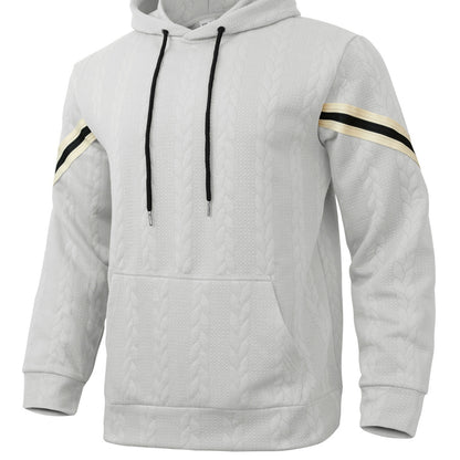 Jacquard-woven Thermal Outdoor Sports Trendy Hooded Hoodie For Men