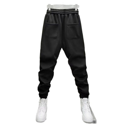 Mens Spring Summer Patchwork Vertical-Stripe Casual Elastic-Waist Fashion Ankle-Fit Pants