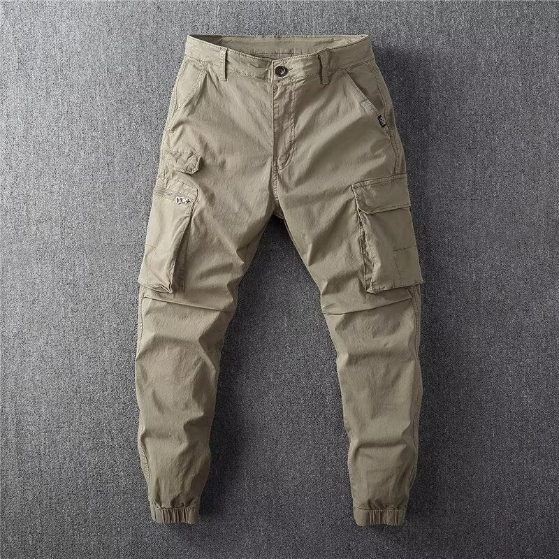 Retro-style Workwear Casual Wide-leg Jogger Pants