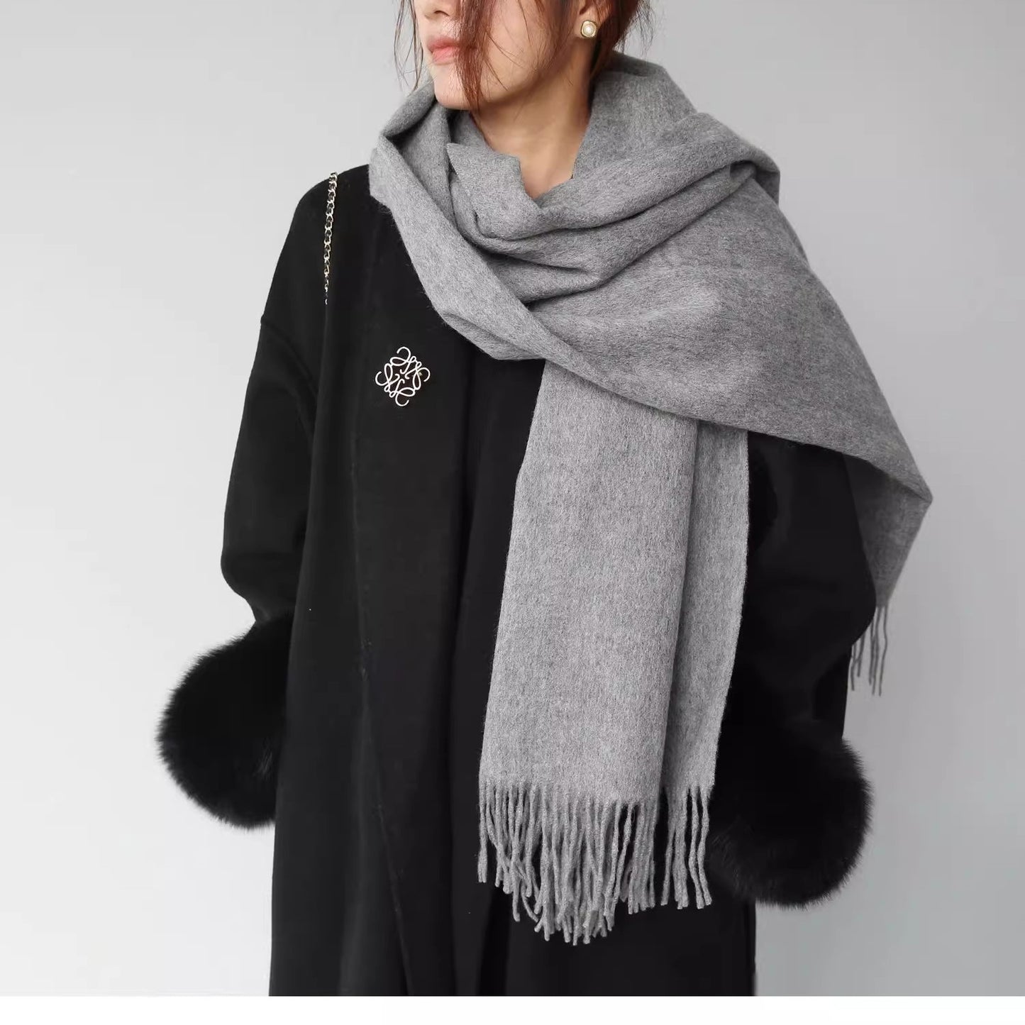 Mens Warm Versatile Solid-color Extra-thick Neck Gaiter