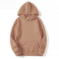 AutumnWinter Fleece Solid-Color Hoodie Same Style As Loose-Fit Casual Sports Hoodie For Couples